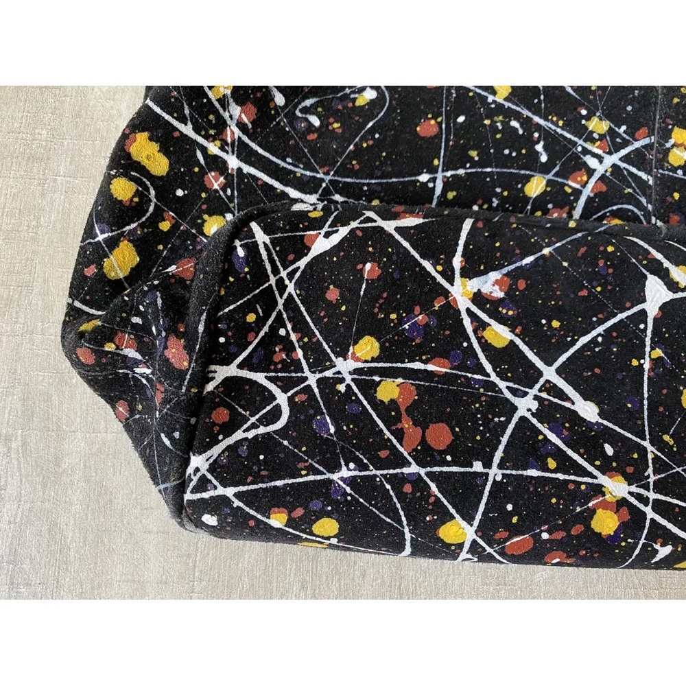 New! Zadig & Voltaire Pollock action painted black suede bag.